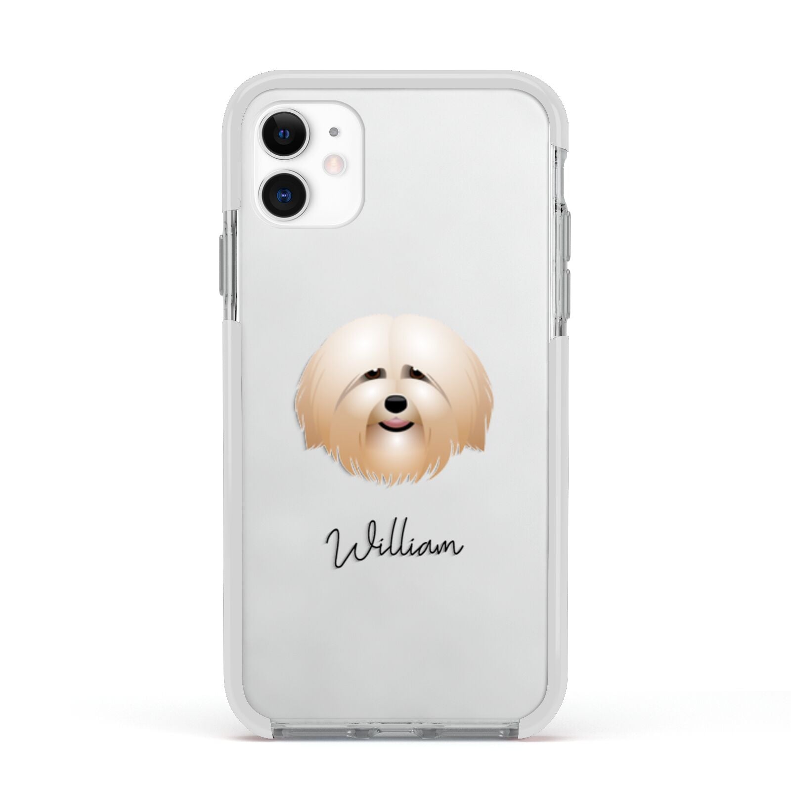 Havanese Personalised Apple iPhone 11 in White with White Impact Case