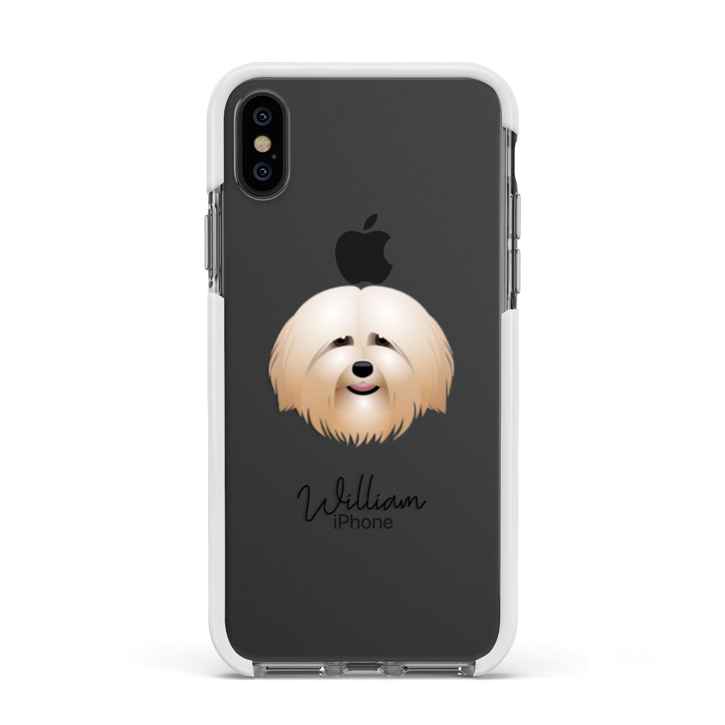 Havanese Personalised Apple iPhone Xs Impact Case White Edge on Black Phone
