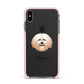 Havanese Personalised Apple iPhone Xs Max Impact Case Pink Edge on Black Phone