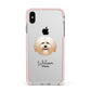 Havanese Personalised Apple iPhone Xs Max Impact Case Pink Edge on Silver Phone