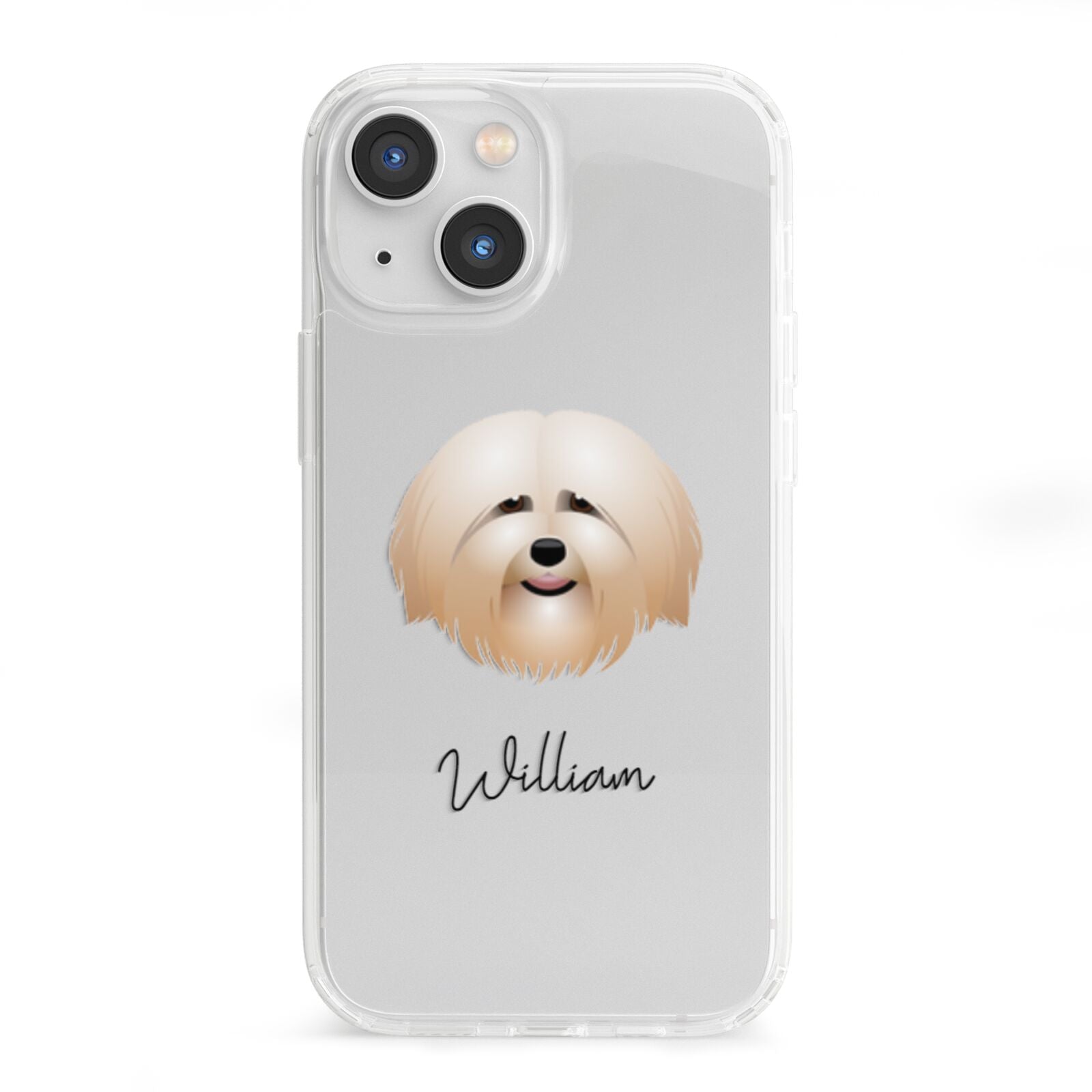 Havanese Personalised iPhone 13 Mini Clear Bumper Case