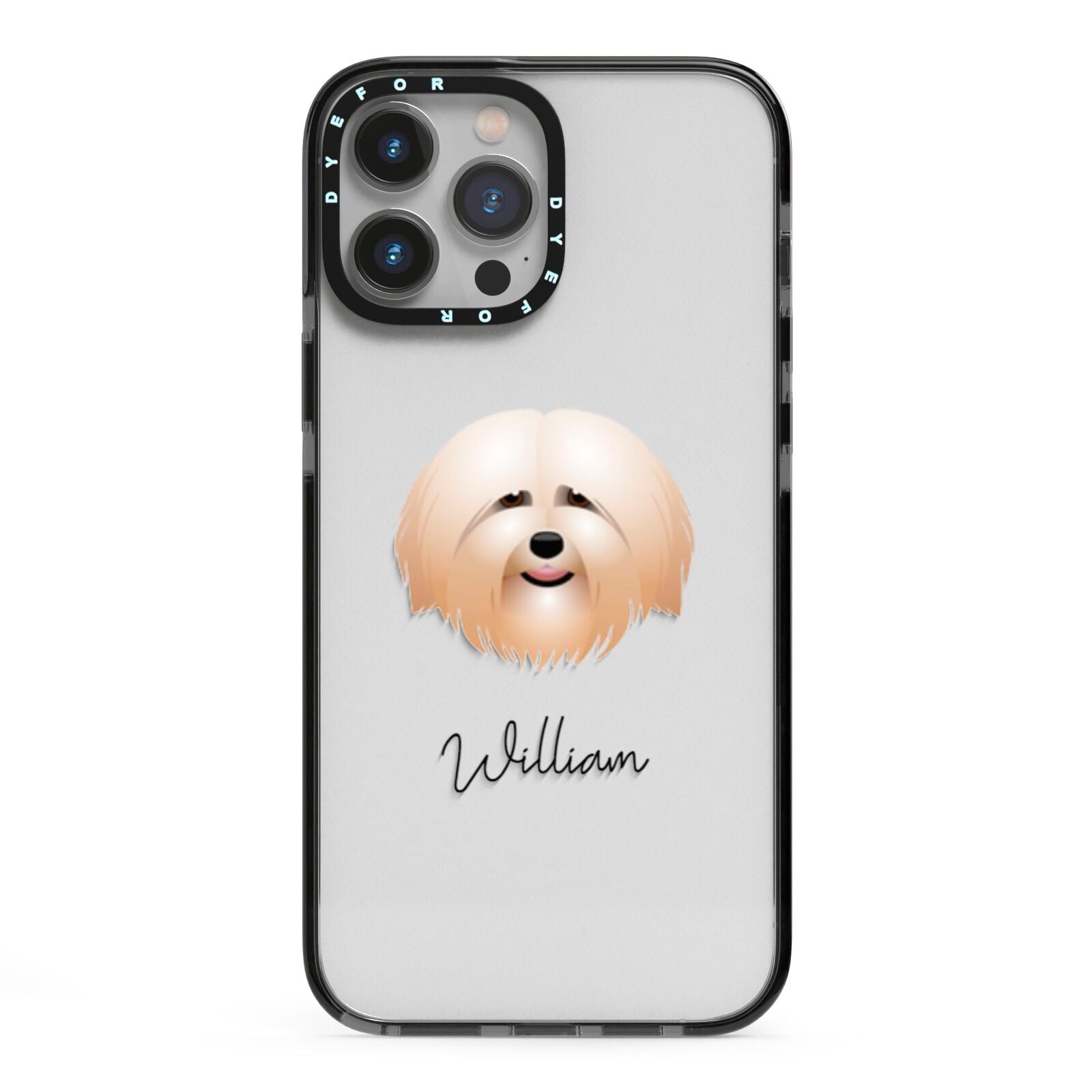 Havanese Personalised iPhone 13 Pro Max Black Impact Case on Silver phone