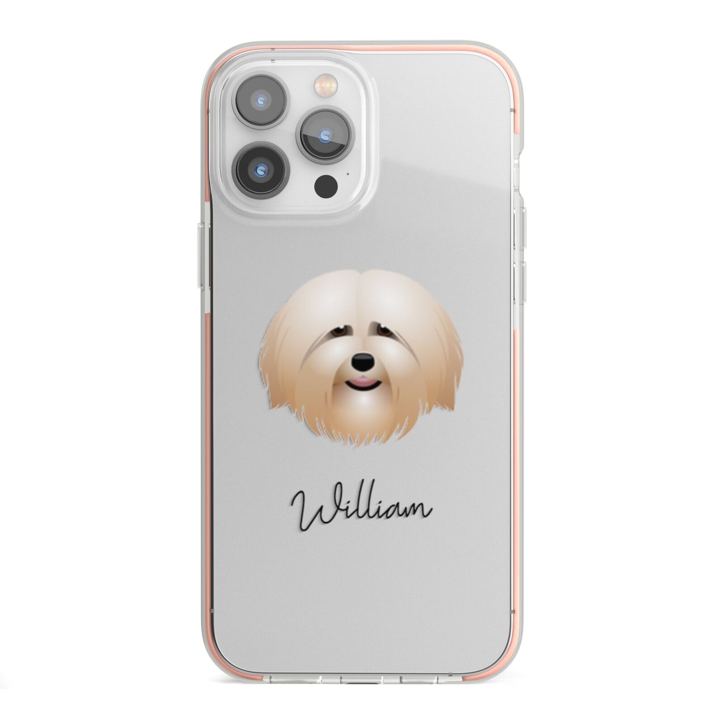 Havanese Personalised iPhone 13 Pro Max TPU Impact Case with Pink Edges