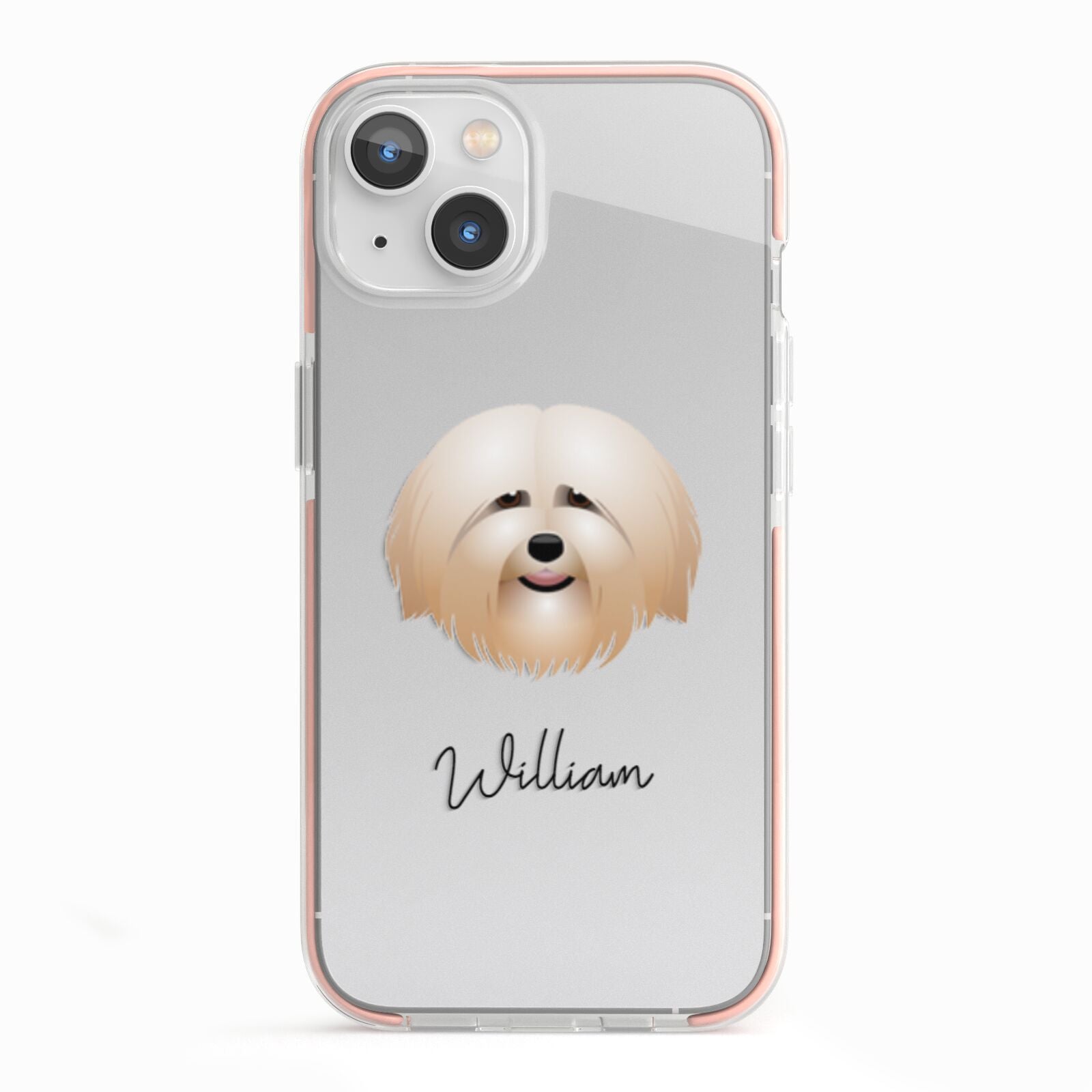 Havanese Personalised iPhone 13 TPU Impact Case with Pink Edges