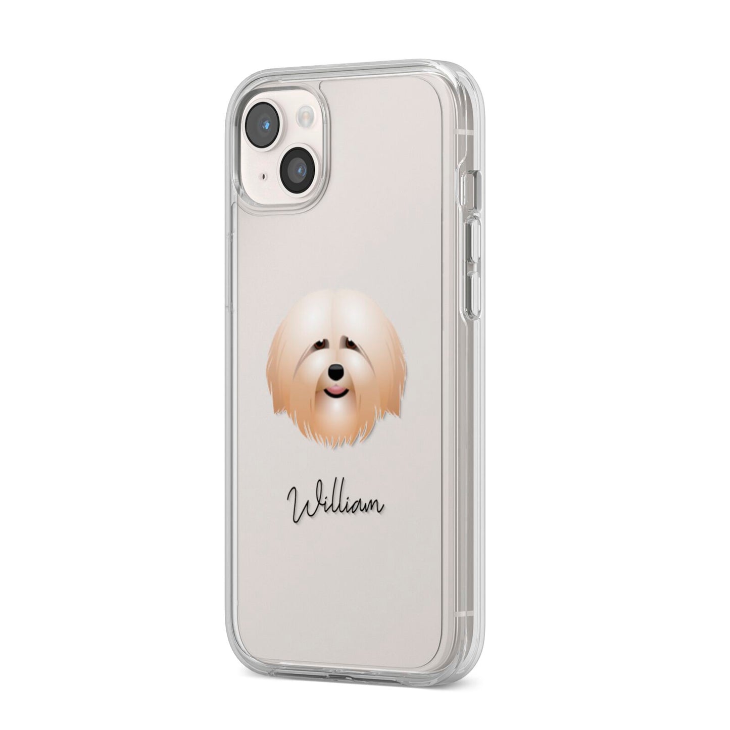 Havanese Personalised iPhone 14 Plus Clear Tough Case Starlight Angled Image