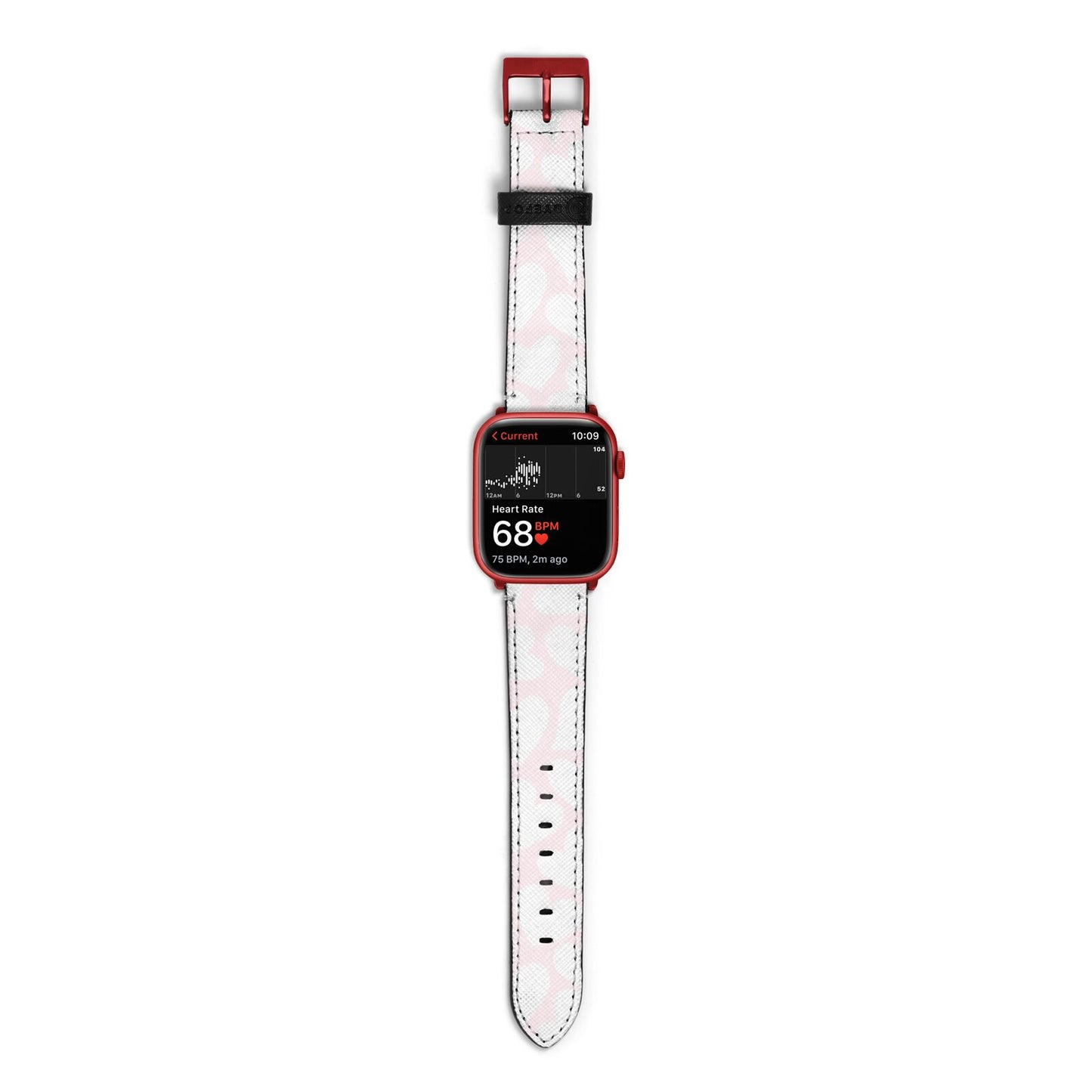 Heart Apple Watch Strap Size 38mm with Red Hardware