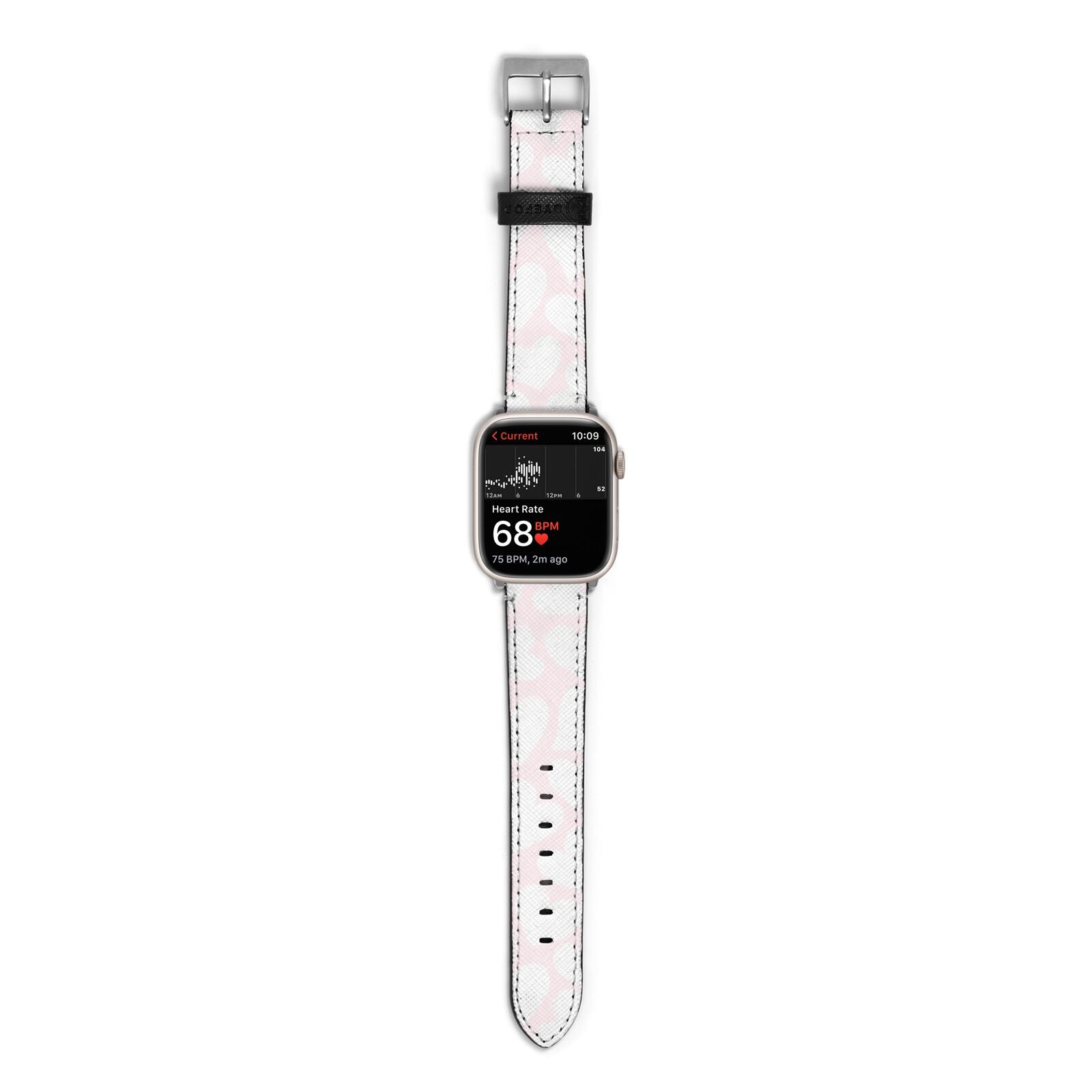 Heart Apple Watch Strap Size 38mm with Silver Hardware