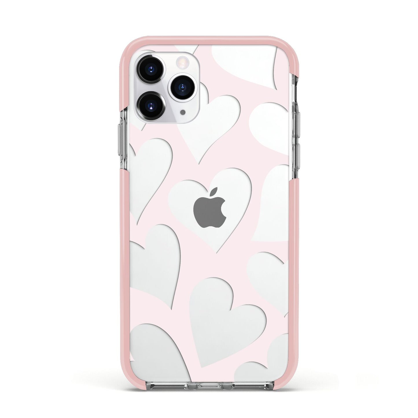 Heart Apple iPhone 11 Pro in Silver with Pink Impact Case