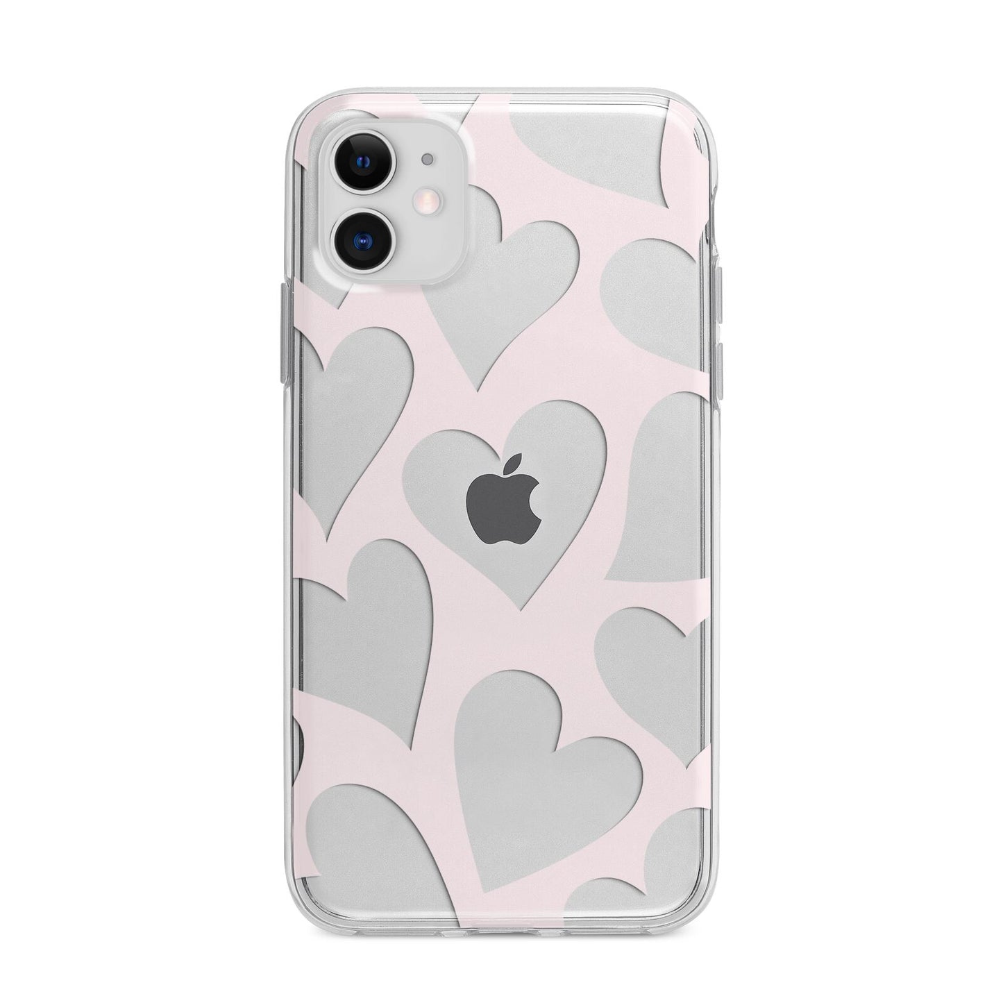 Heart Apple iPhone 11 in White with Bumper Case