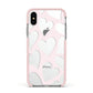 Heart Apple iPhone Xs Impact Case Pink Edge on Silver Phone