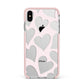 Heart Apple iPhone Xs Max Impact Case Pink Edge on Silver Phone