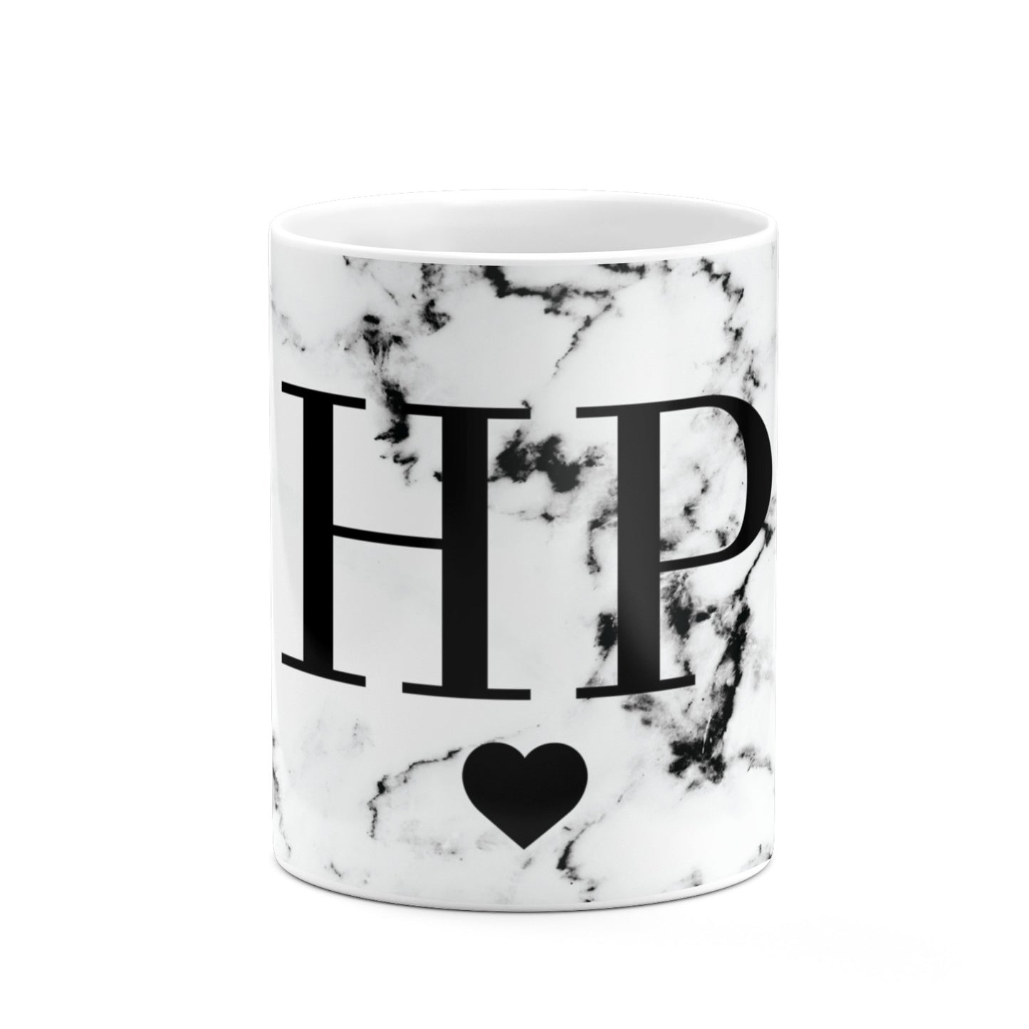 Heart Decal Marble Initials Personalised 10oz Mug Alternative Image 7