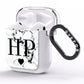 Heart Decal Marble Initials Personalised AirPods Clear Case Side Image