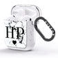 Heart Decal Marble Initials Personalised AirPods Glitter Case Side Image