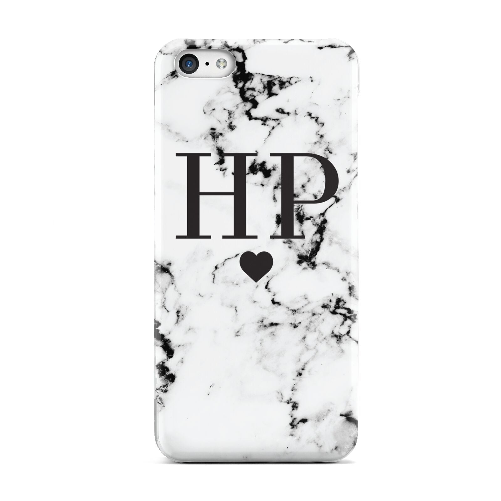 Heart Decal Marble Initials Personalised Apple iPhone 5c Case