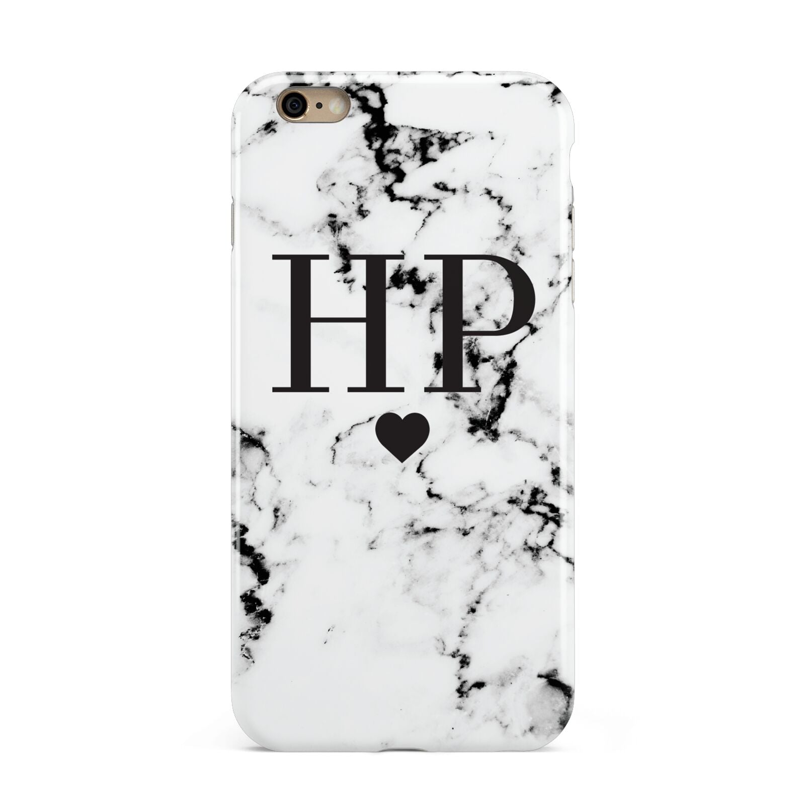 Heart Decal Marble Initials Personalised Apple iPhone 6 Plus 3D Tough Case