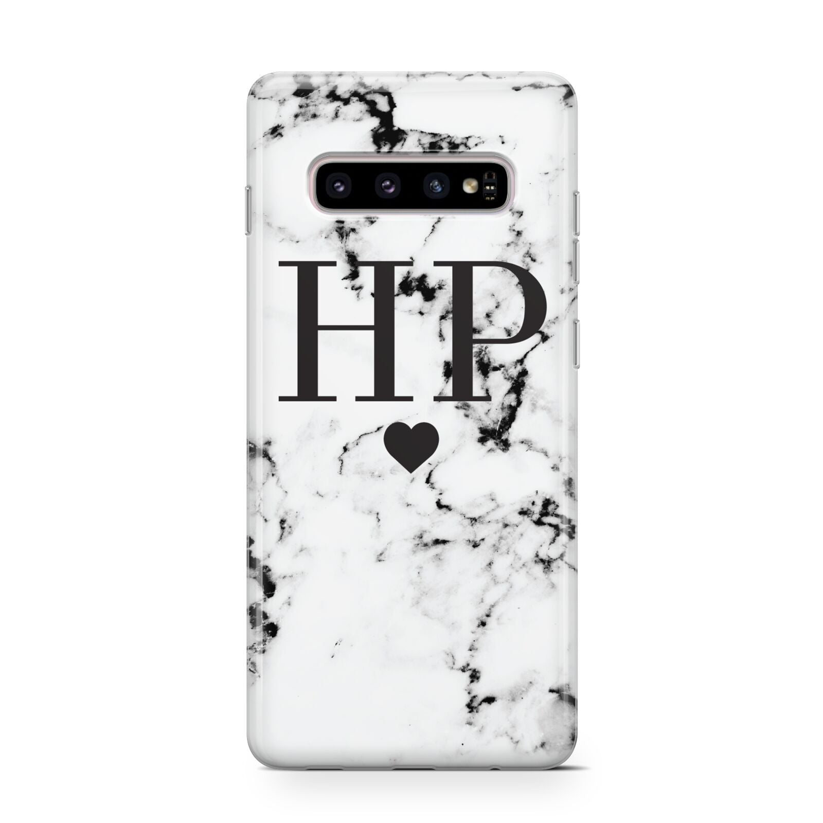 Heart Decal Marble Initials Personalised Protective Samsung Galaxy Case