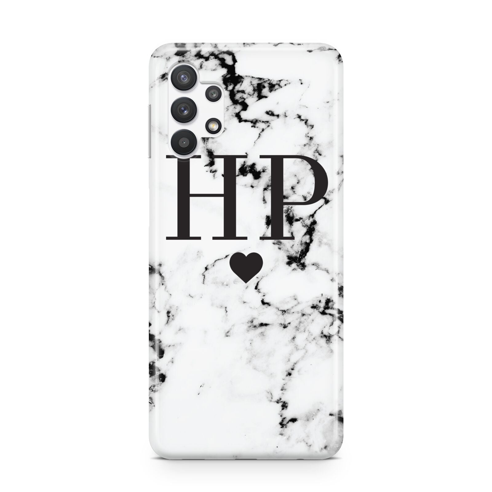 Heart Decal Marble Initials Personalised Samsung A32 5G Case