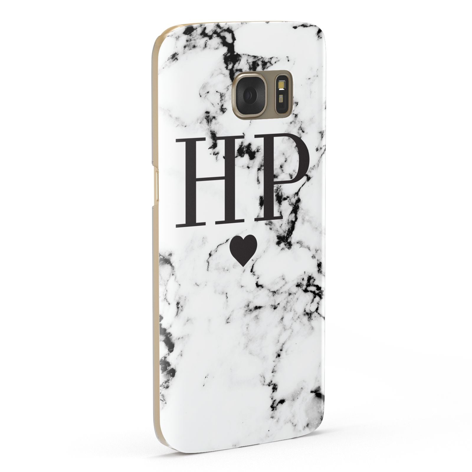 Heart Decal Marble Initials Personalised Samsung Galaxy Case Fourty Five Degrees