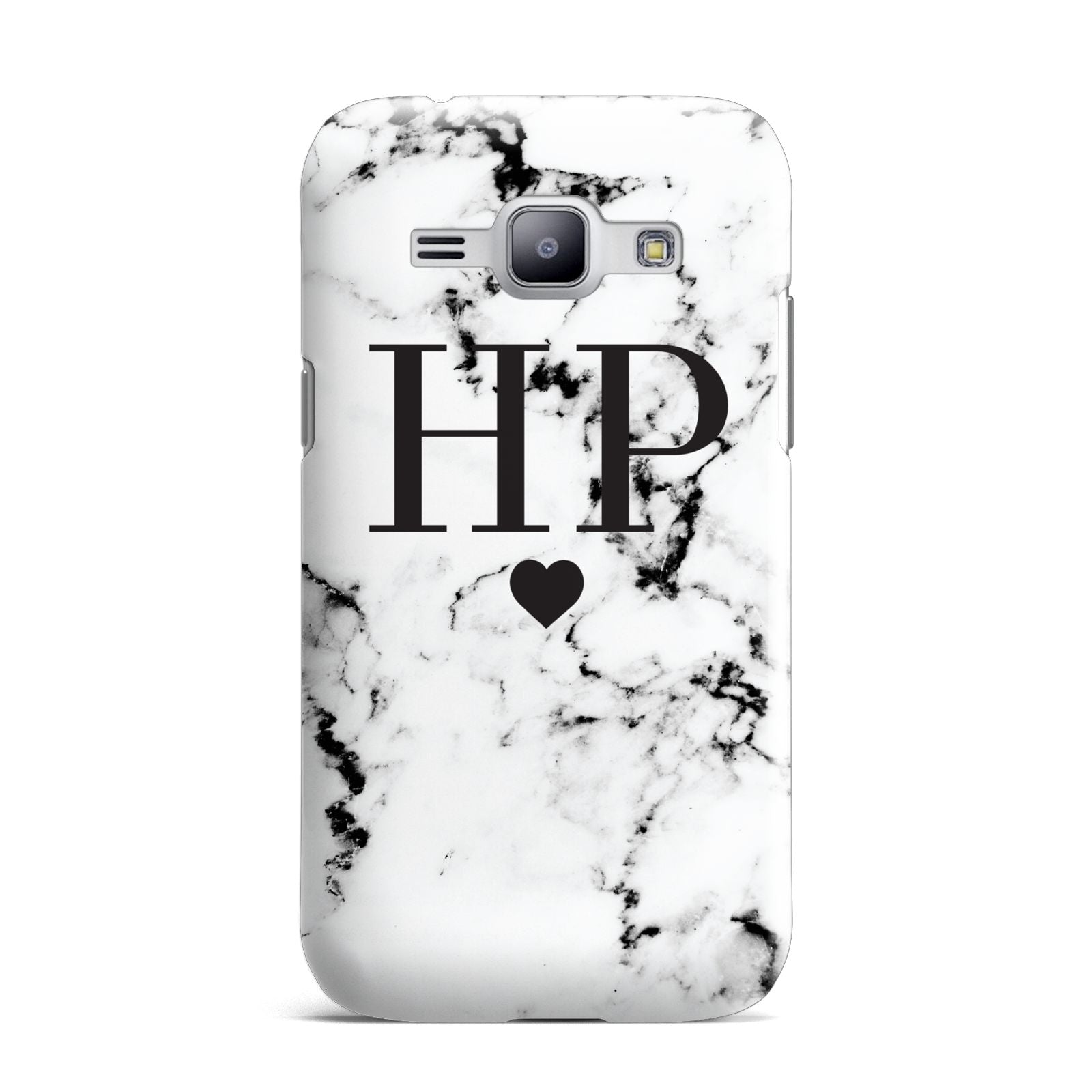 Heart Decal Marble Initials Personalised Samsung Galaxy J1 2015 Case