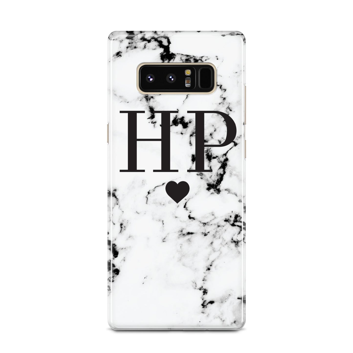Heart Decal Marble Initials Personalised Samsung Galaxy Note 8 Case