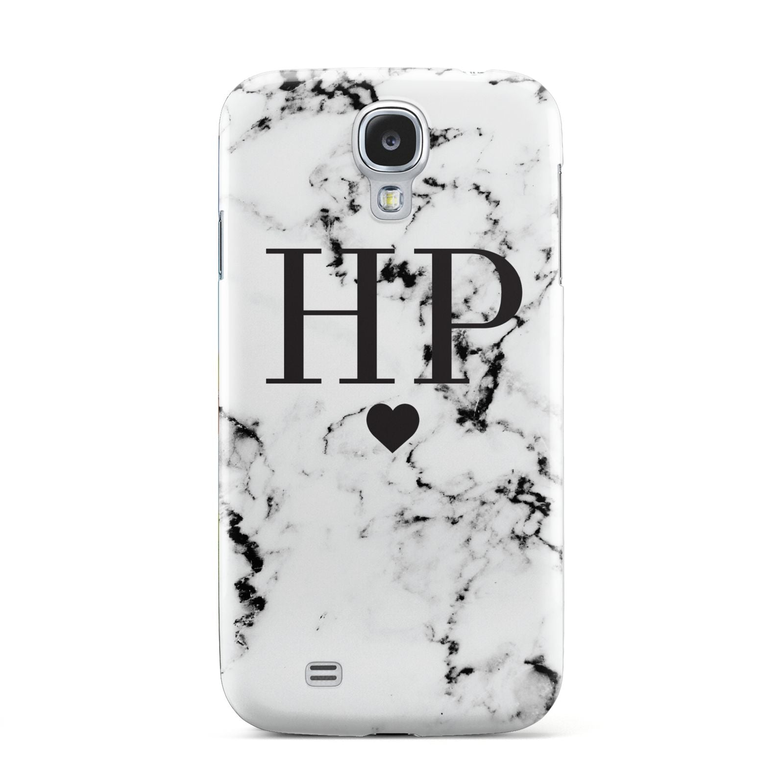 Heart Decal Marble Initials Personalised Samsung Galaxy S4 Case