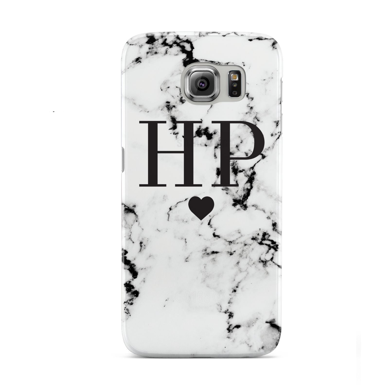 Heart Decal Marble Initials Personalised Samsung Galaxy S6 Case