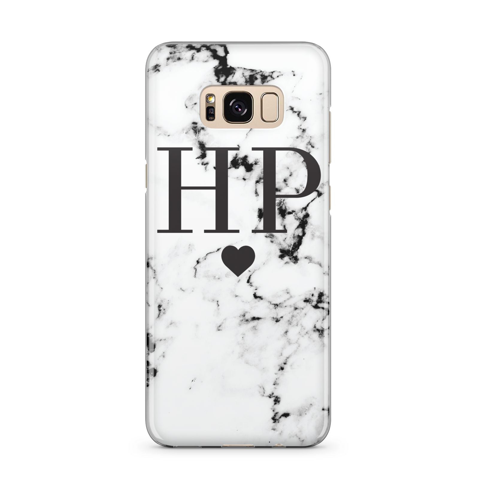 Heart Decal Marble Initials Personalised Samsung Galaxy S8 Plus Case