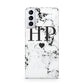 Heart Decal Marble Initials Personalised Samsung S21 Plus Case