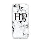 Heart Decal Marble Initials Personalised iPhone 7 Bumper Case on Silver iPhone