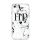 Heart Decal Marble Initials Personalised iPhone 8 Bumper Case on Silver iPhone
