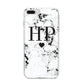 Heart Decal Marble Initials Personalised iPhone 8 Plus Bumper Case on Silver iPhone