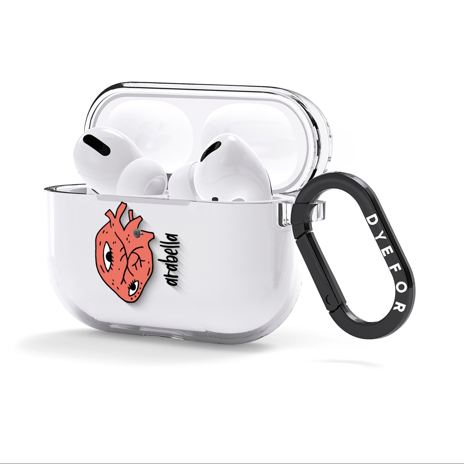 Heart Eyes Halloween Personalised AirPods Clear Case 3rd Gen Side Image