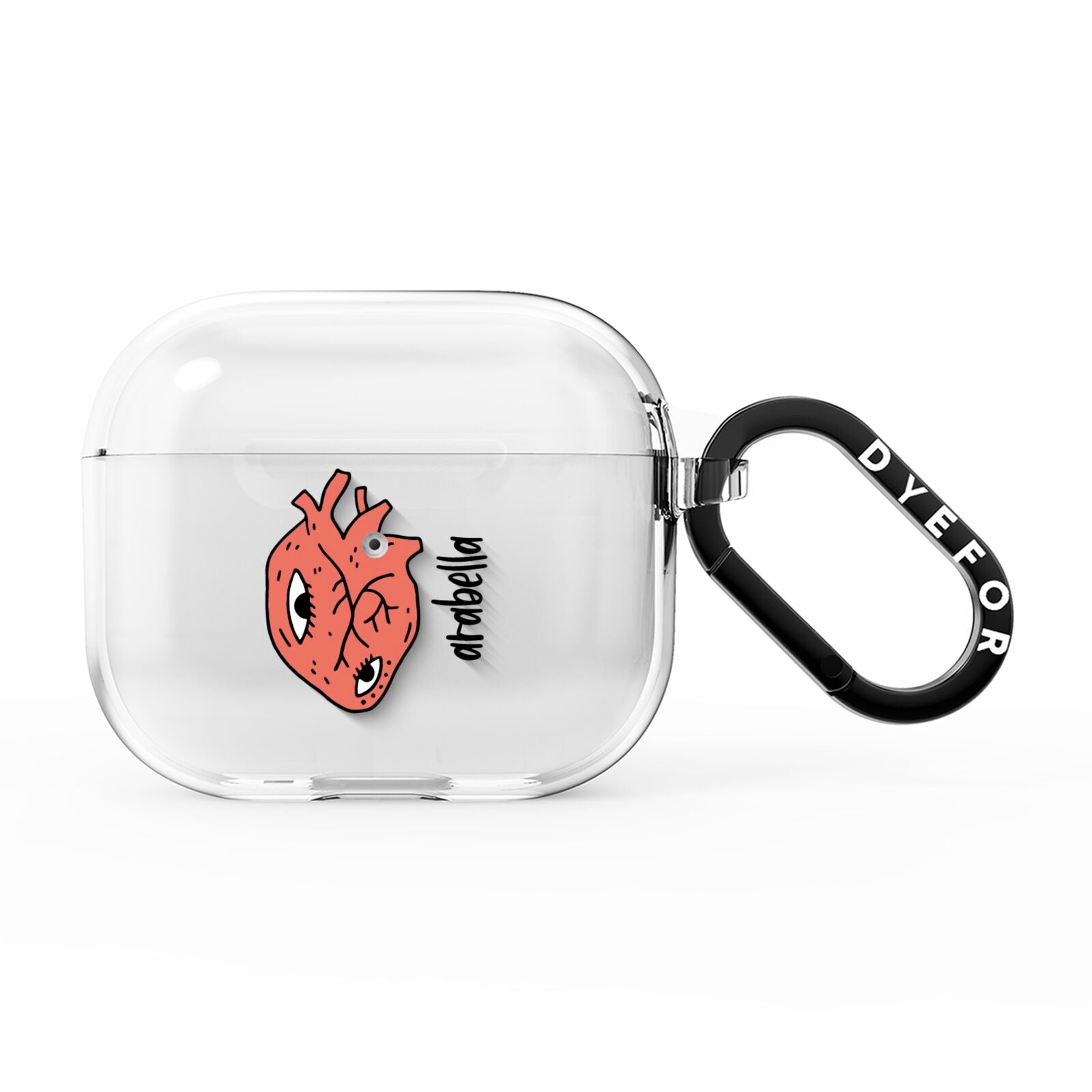 Heart Eyes Halloween Personalised AirPods Clear Case 3rd Gen