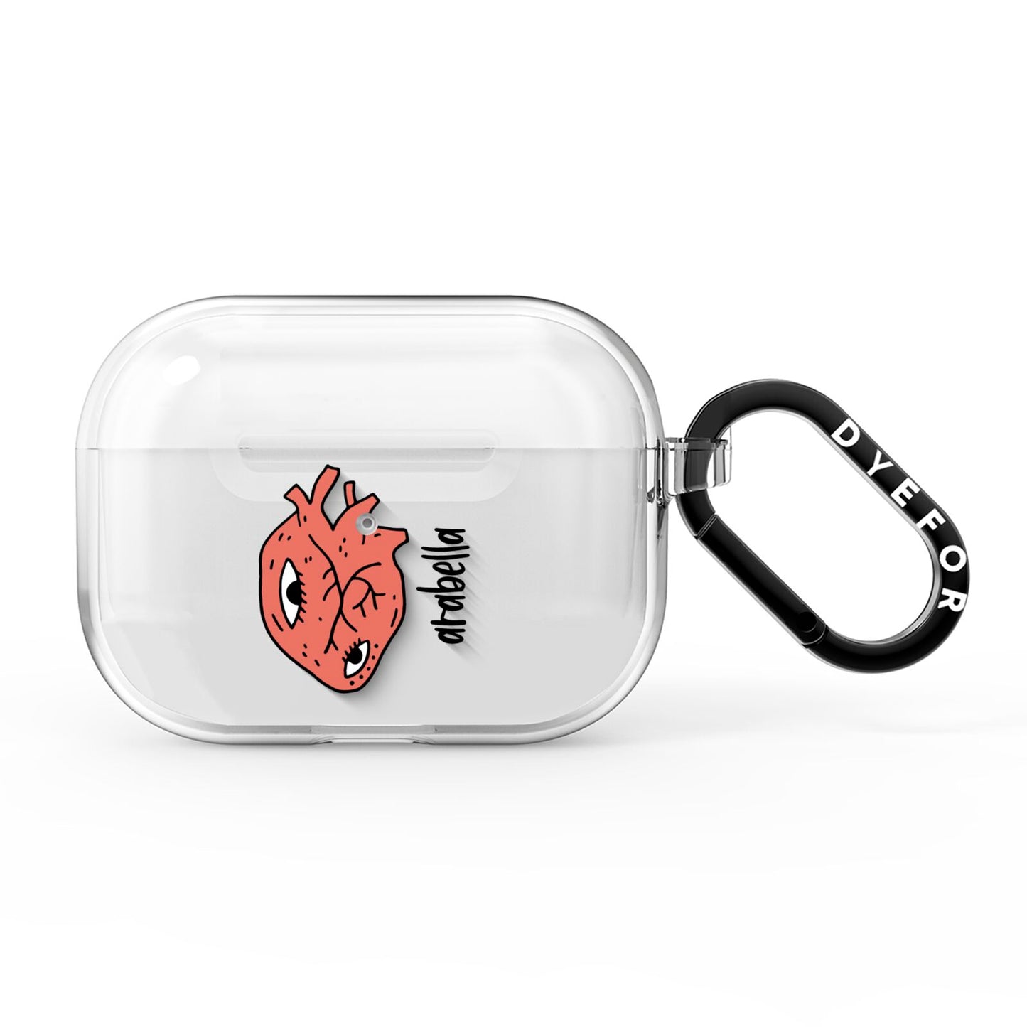Heart Eyes Halloween Personalised AirPods Pro Clear Case