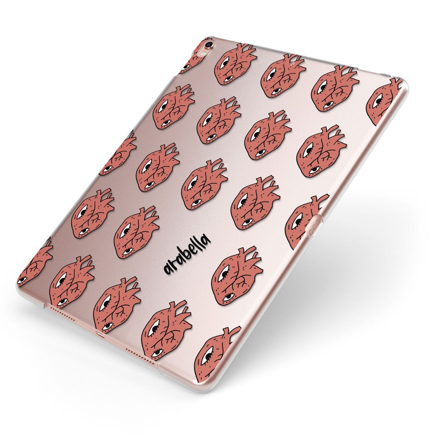 Heart Eyes Halloween Personalised Apple iPad Case on Rose Gold iPad Side View
