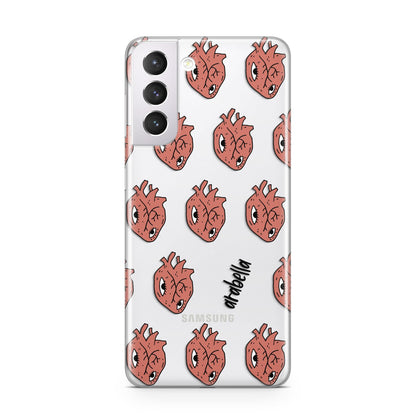 Heart Eyes Halloween Personalised Samsung S21 Case
