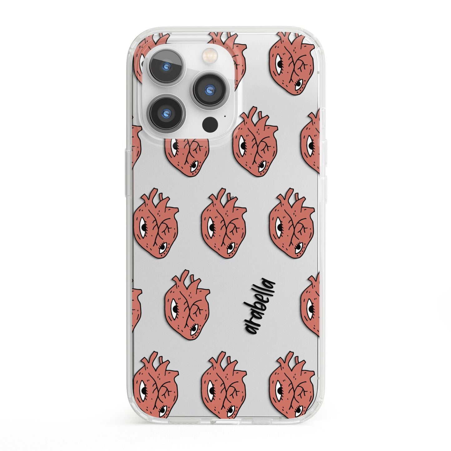 Heart Eyes Halloween Personalised iPhone 13 Pro Clear Bumper Case