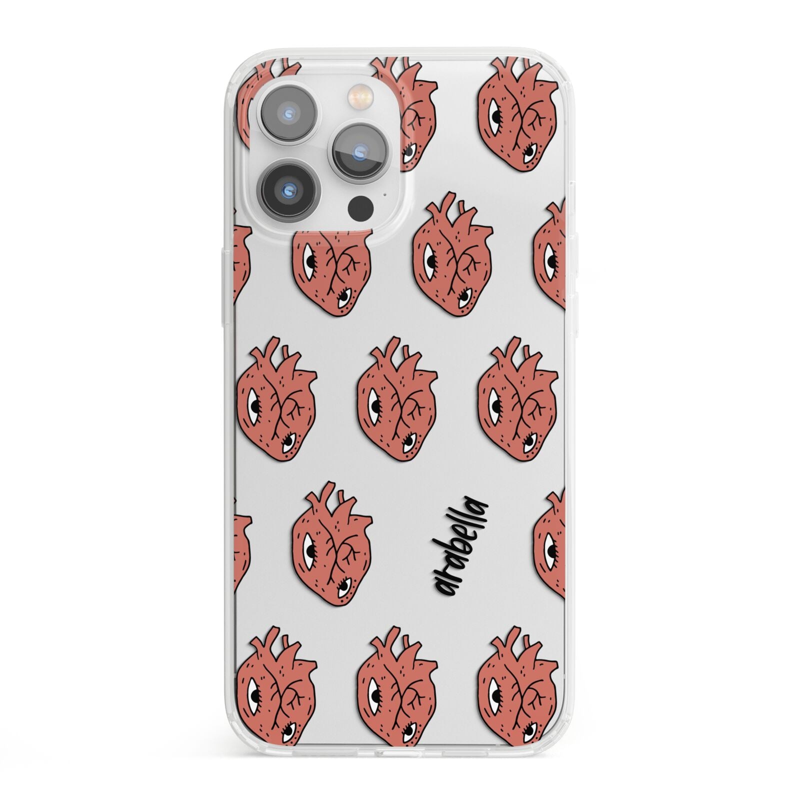 Heart Eyes Halloween Personalised iPhone 13 Pro Max Clear Bumper Case