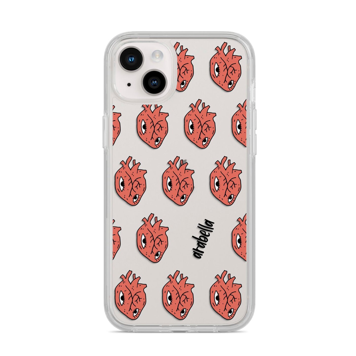 Heart Eyes Halloween Personalised iPhone 14 Plus Clear Tough Case Starlight