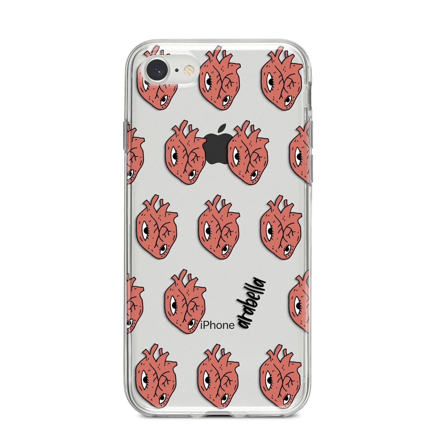 Heart Eyes Halloween Personalised iPhone 8 Bumper Case on Silver iPhone