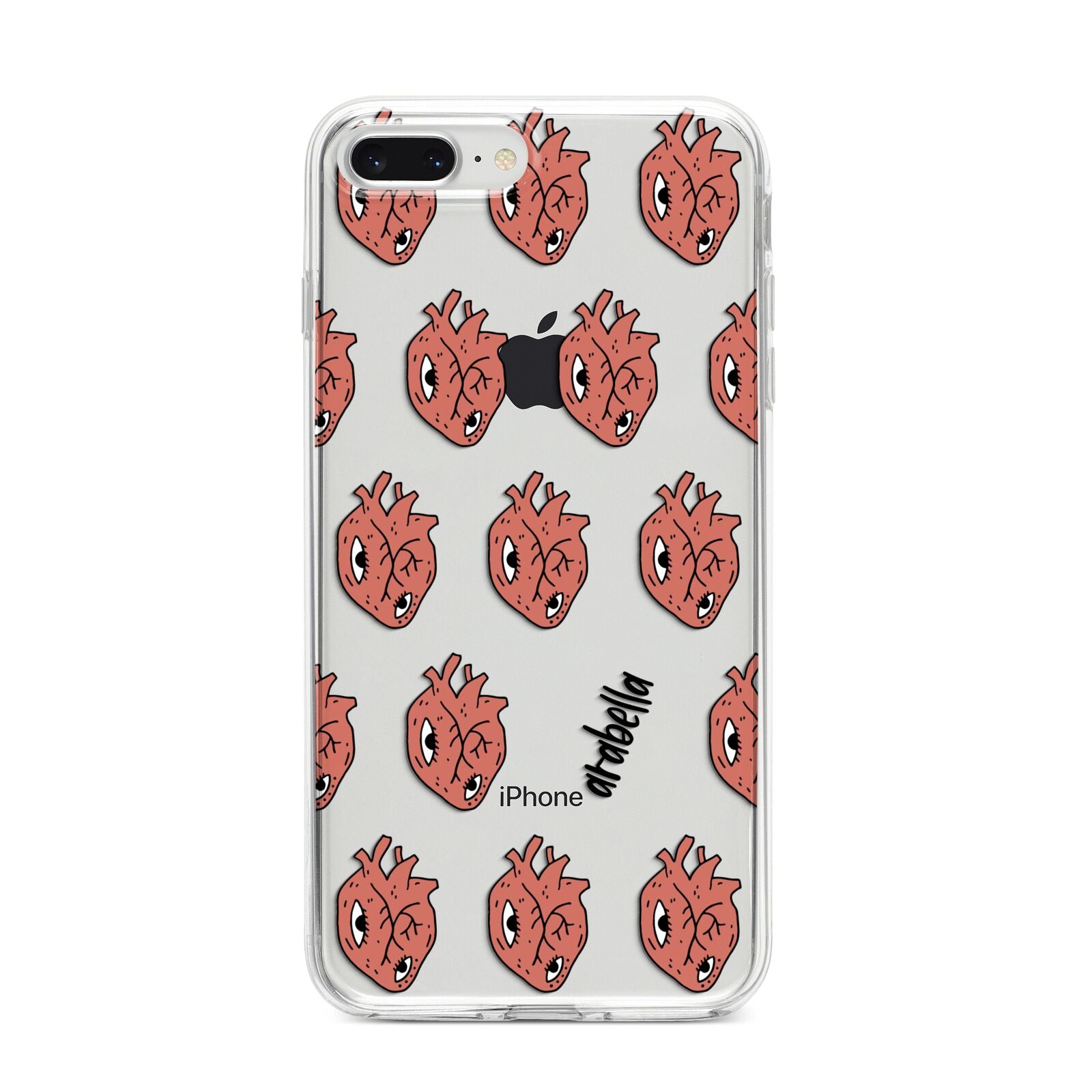 Heart Eyes Halloween Personalised iPhone 8 Plus Bumper Case on Silver iPhone