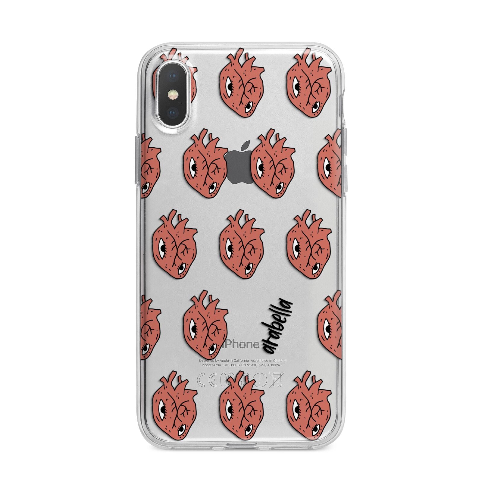 Heart Eyes Halloween Personalised iPhone X Bumper Case on Silver iPhone Alternative Image 1