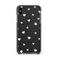 Heart Pattern Apple iPhone Xs Max Impact Case Black Edge on Black Phone
