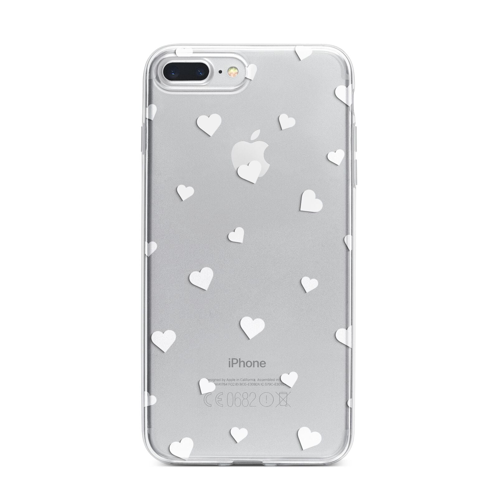 Heart Pattern iPhone 7 Plus Bumper Case on Silver iPhone