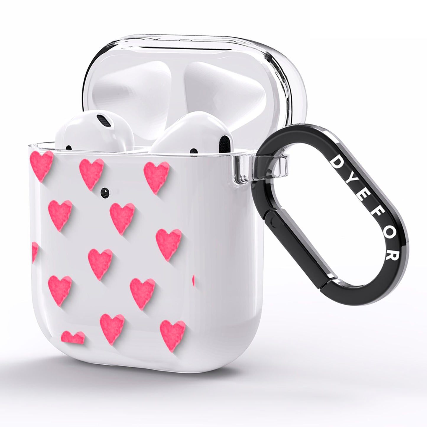 Heart Patterned AirPods Clear Case Side Image