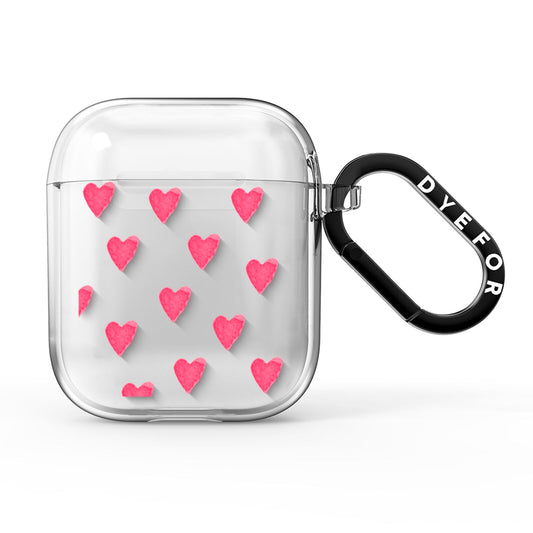 Heart Patterned AirPods Clear Case