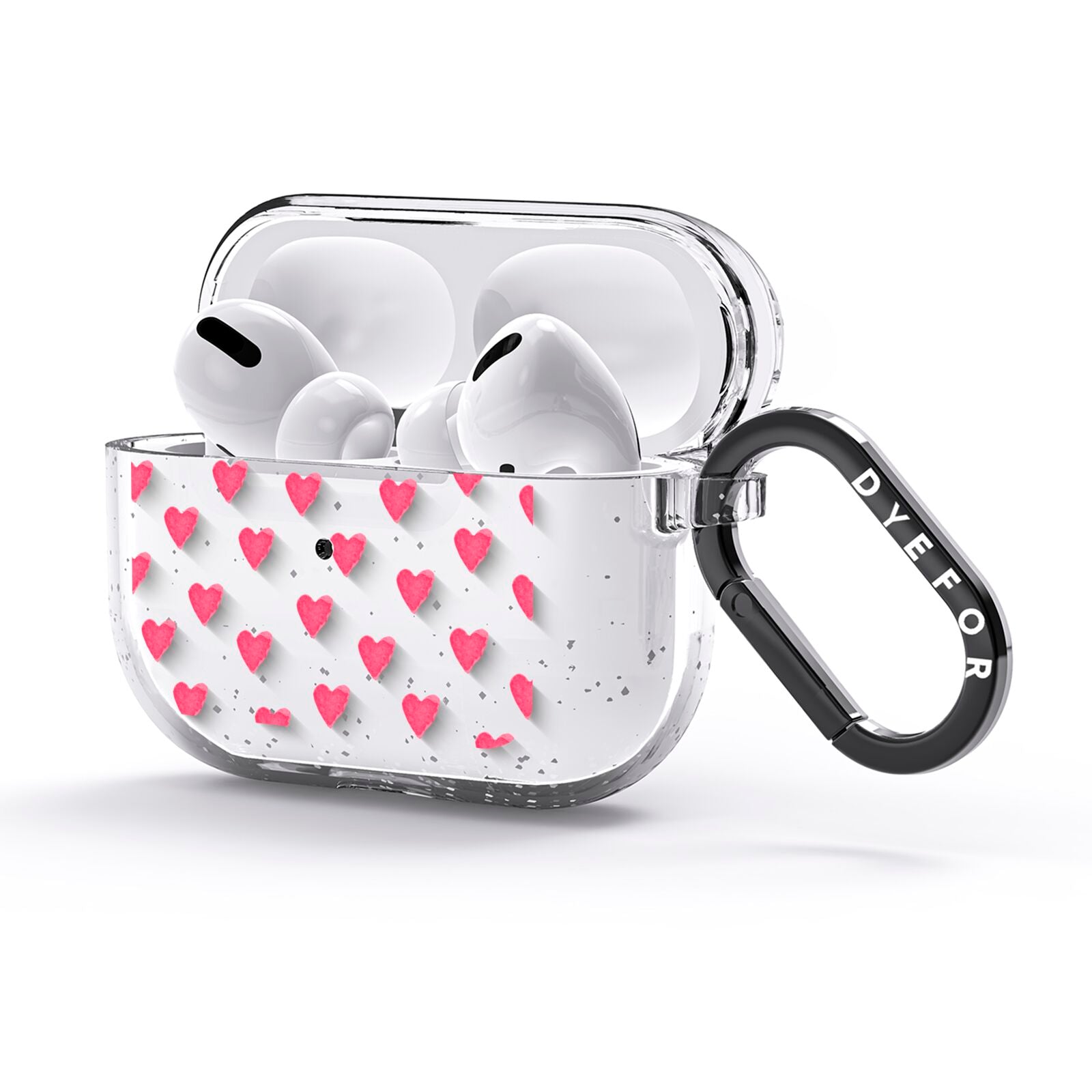 Heart Patterned AirPods Glitter Case 3rd Gen Side Image