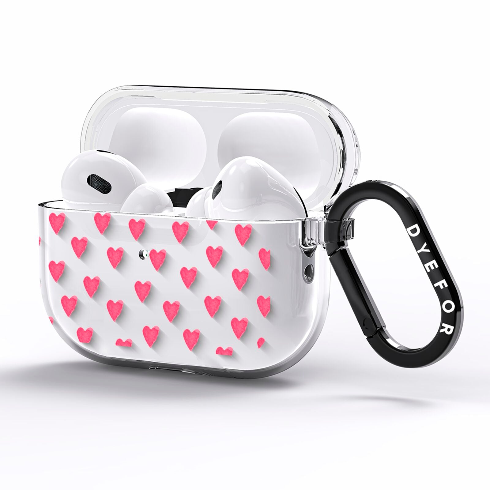 Heart Patterned AirPods Pro Clear Case Side Image