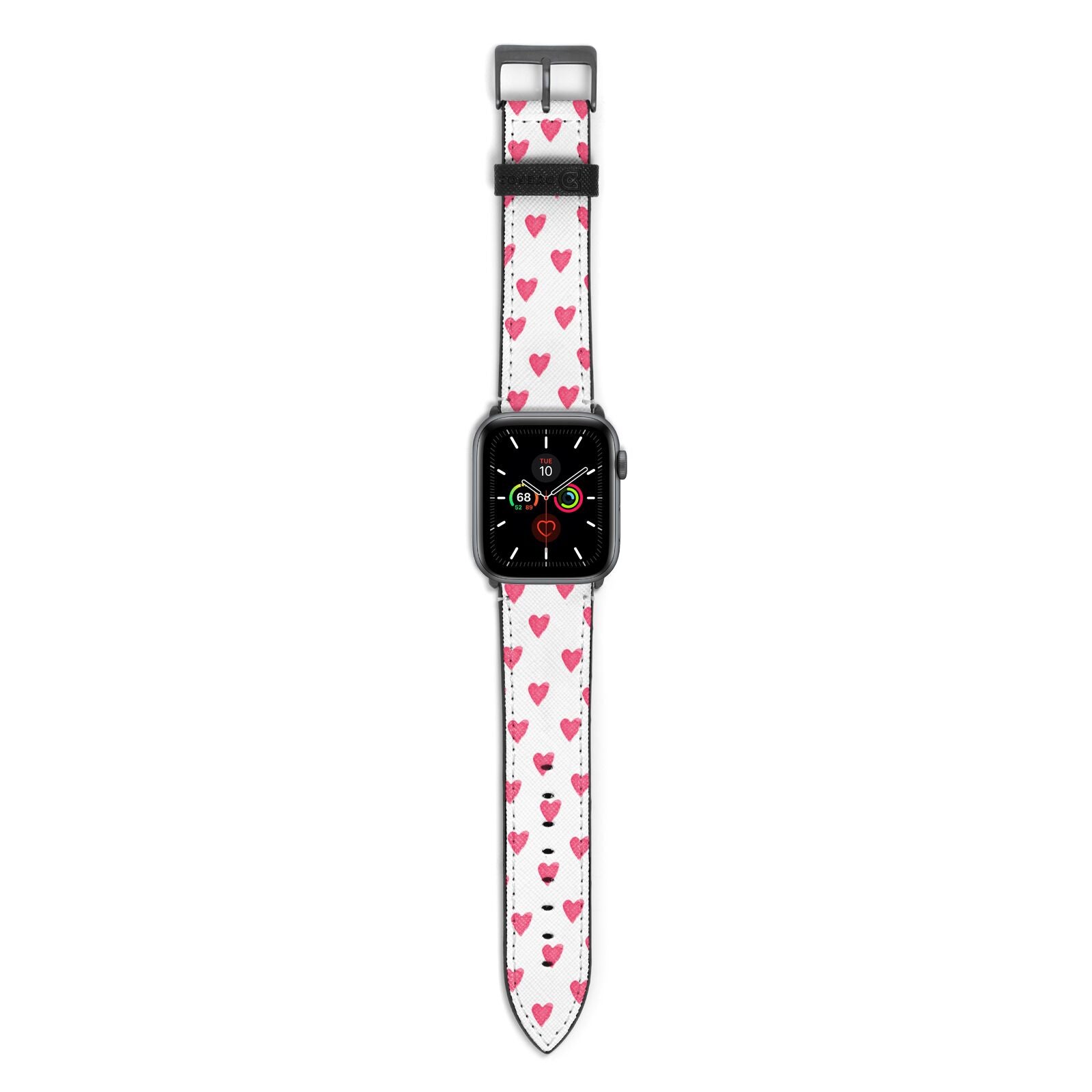 Heart Patterned Apple Watch Strap with Space Grey Hardware